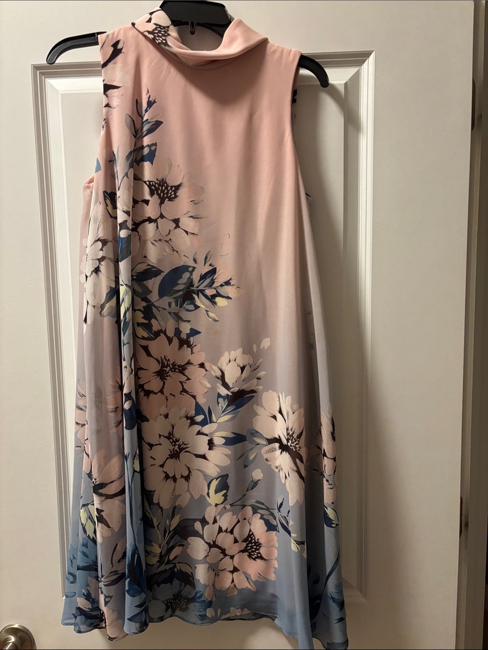 Vince Camuto Pink and Blue Floral Midi Dress
